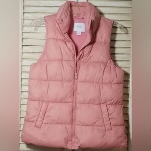 Old Navy Thick Bubblegum Pink Puffer Vest, XS, Like New Condition